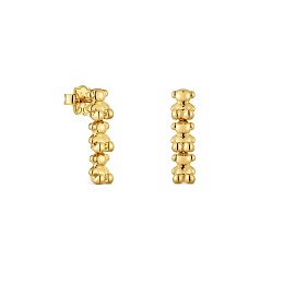 SILVER GOLD PLATED EARRINGS BEARS 22MM