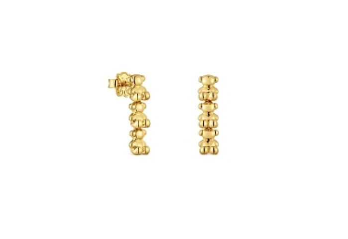 SILVER GOLD PLATED EARRINGS BEARS 22MM