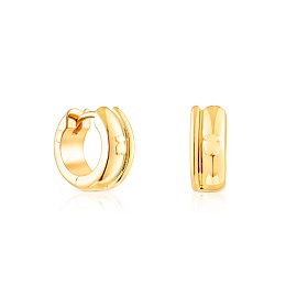 SILVER GOLD PLATED EARRINGS 14MM