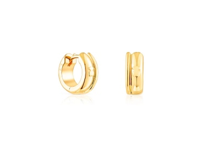 SILVER GOLD PLATED EARRINGS 14MM