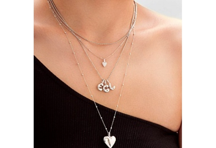 Silver Bobble Long Chain Necklace