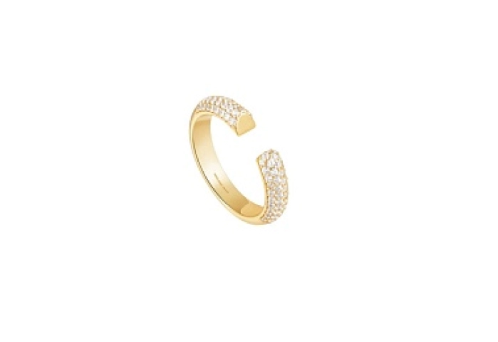 Gold Pavé Adjustable Ring