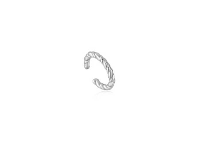 SILVER ROPE EAR CUFF