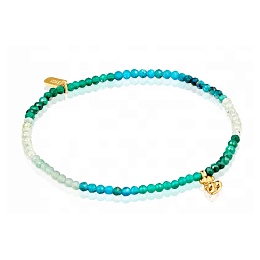 SILVER GOLD PLATED BRACELET MULTI GEMS GREEN