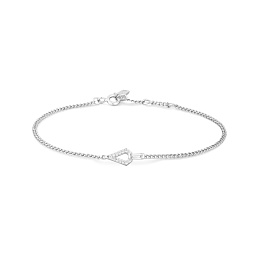 Silver Geometric Cubic Zirconia Bracelet