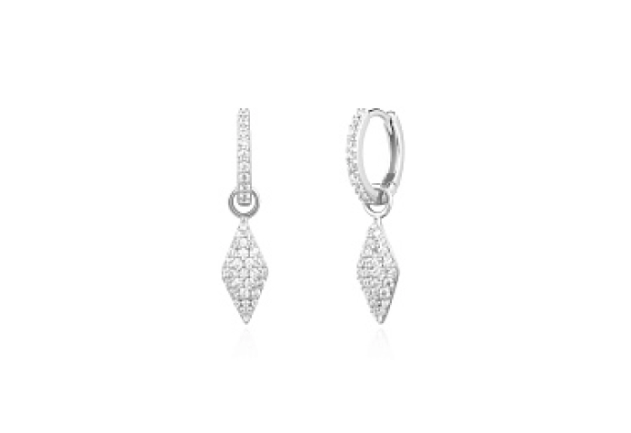 Silver Pavé Sparkle Huggies