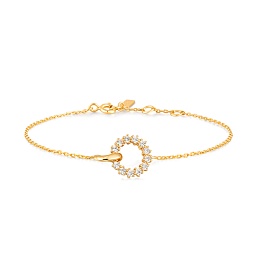 Gold Interlinked Circles Pavé Bracelet