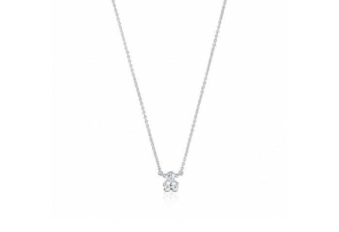 SILVER CHOKER ROCK CRYSTAL BEAR 40CM