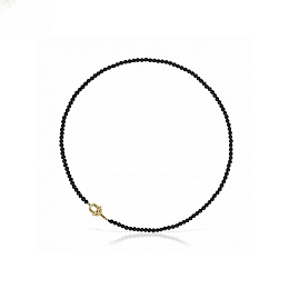 ONYX CHOCKER SILVER GOLD PLATED CLASP