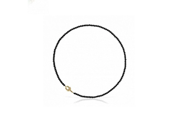 SILVER GOLD PLATED CHOKER ONYX