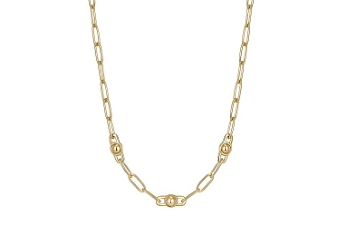 Gold Orb Link Chunky Chain Necklace