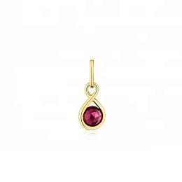 SILVER GOLDPLATED PENDANT RHODOLITE 5MM