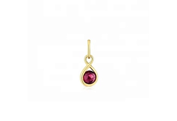 SILVER GOLDPLATED PENDANT RHODOLITE 5MM