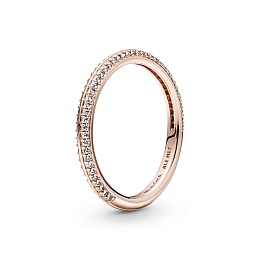 14k Rose gold-plated ring with clear cubiczirconia/Кольцо с чистым кубическим цирконием