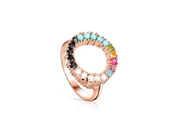 SILVER RING GOLD PLATED TREATED RUBY GEM