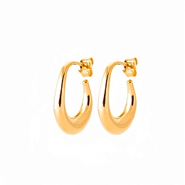 LOOPPLATEDEARRINGS 18 KT GOLD