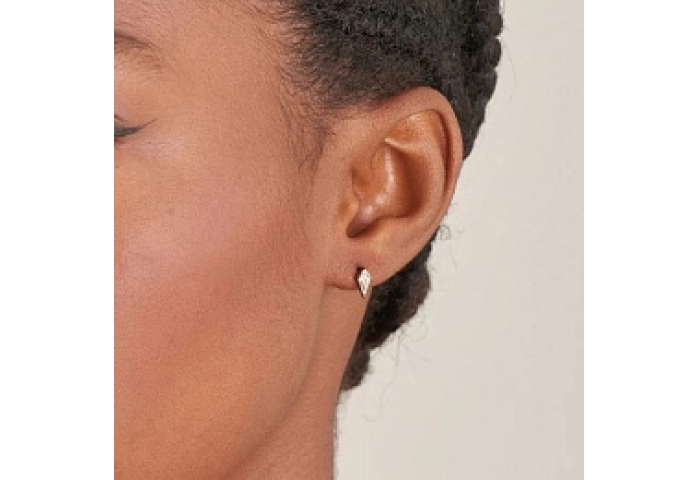 SPARKLE EMBLEM SINGLE BARBELL EARRING