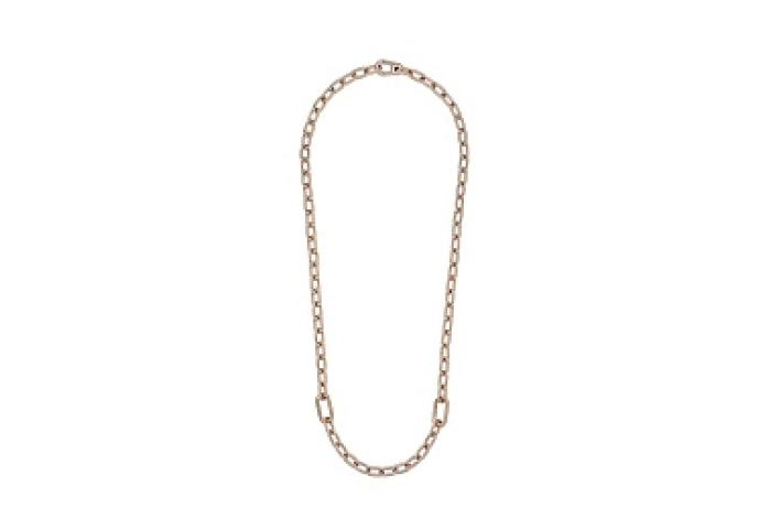 14k Rose gold-plated small link necklace