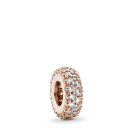 Abstract PANDORA Rose pave spacer with clear cubic