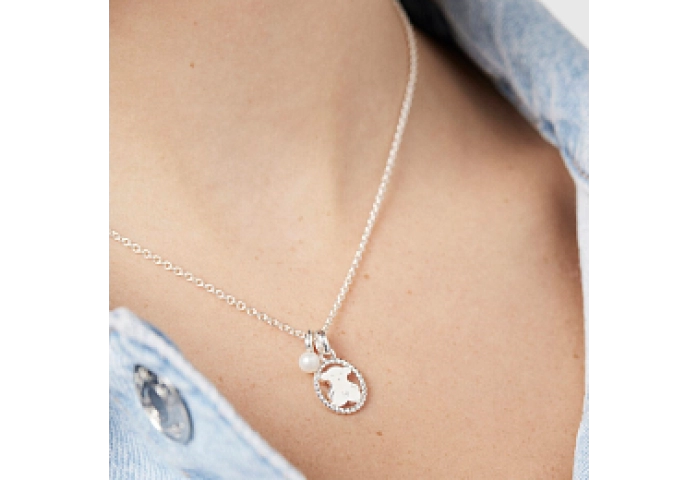 SILVER CHOKER CULTURED PEARL 45CM CHAIN