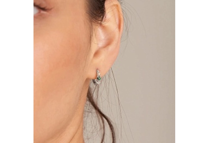 Malachite Star Huggie Hoop Earrings