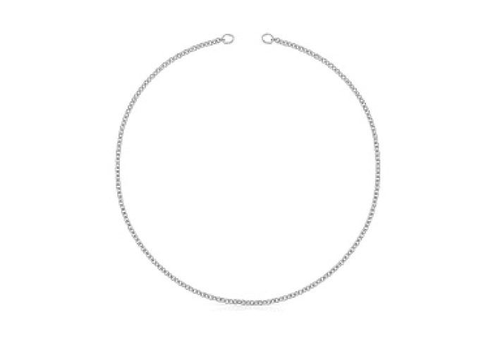 SILVER CHOKER CHAIN 42CM