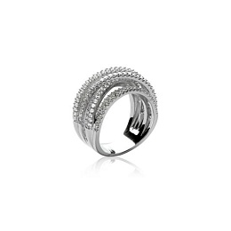 RINGPLATEDSILVERCZ 925 RHODIUM