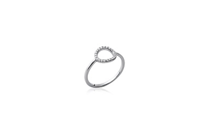 RINGPLATEDSILVERCZ 925 RHODIUM