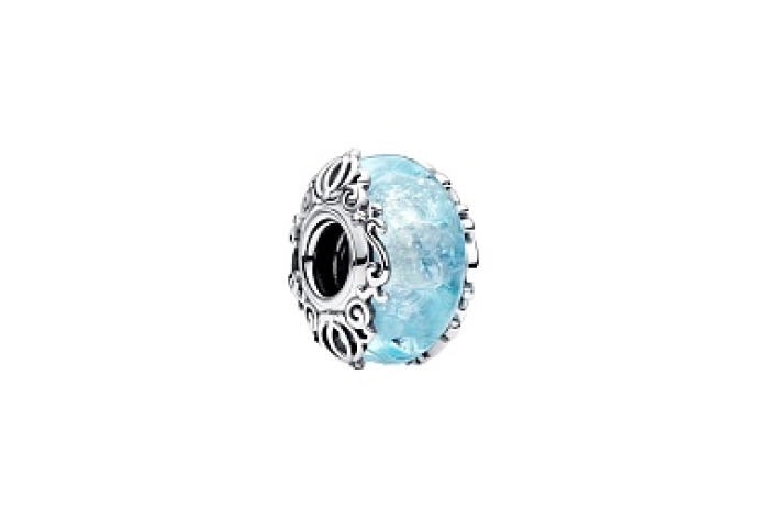 Disney sterling silver charm with light blue Muran