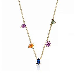 SILVER GOLD PLATED CHOKER LGG MULTIGEM