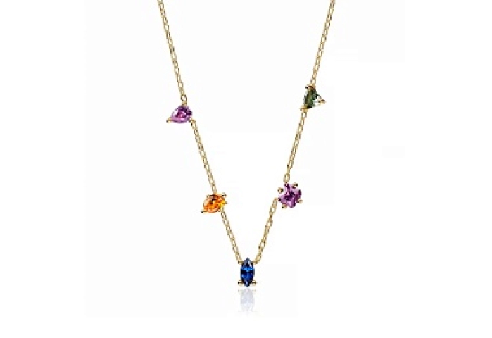SILVER GOLD PLATED CHOKER LGG MULTIGEM