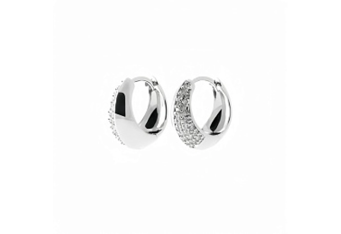 LOOPRHODIUMEARRINGSPLATEDSILVERCZ 925