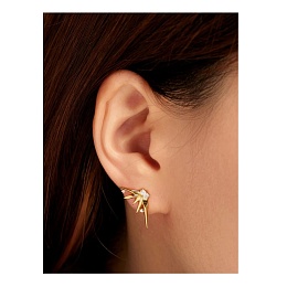 Gold Statement Spike Stud Earrings