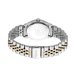 ESPRIT Women Watch, Two Tone Silver & Gold Color Case, Black Dial, Two Tone Silver & Gold Color Meta