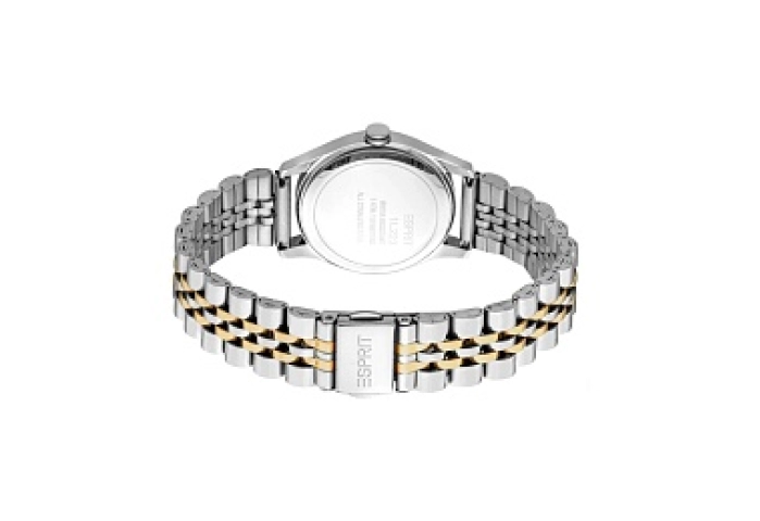ESPRIT Women Watch, Two Tone Silver & Gold Color Case, Black Dial, Two Tone Silver & Gold Color Meta