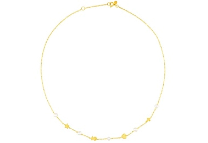 18KT GOLD CHOKER CULTURED PEARL CHAIN