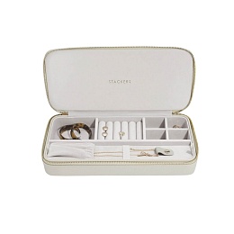 Oatmeal Sleek Necklace Travel Jewellery Box 