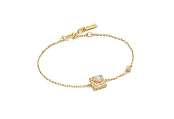 Gold Pearl Pave Bracelet