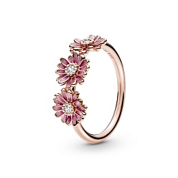 Daisy Pandora Rose ring with clear cubiczirconia a