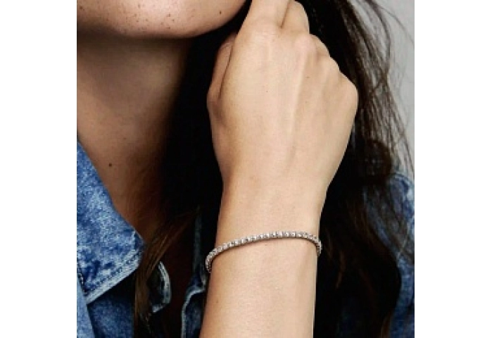 Sterling silver bracelet with clear cubic zirconia