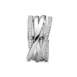 Silver ring with cubic zirconia/Серебряное кольцо с чистым кубическим цирконием