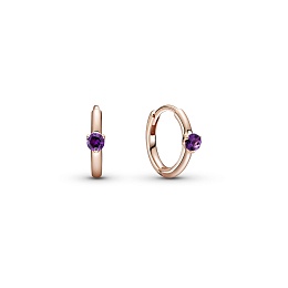 Pandora Rose hoop earrings with royalpurple crystal /289304C01