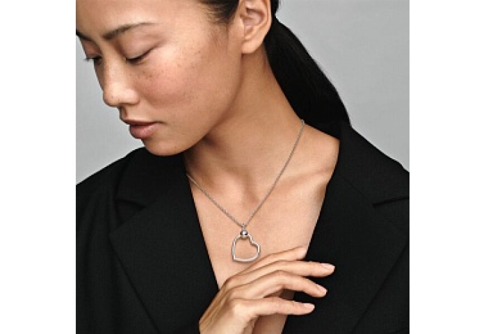 Heart sterling silver O pendant