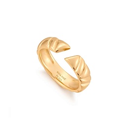 Gold Irregular Twill Adjustable Ring