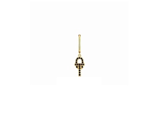 18KT GOLD 1 EARRING 8.4MM SPINELS