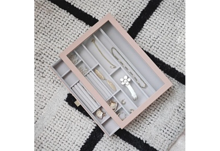 Blush Supersize Ring Bracelet Drawer With Glass Li