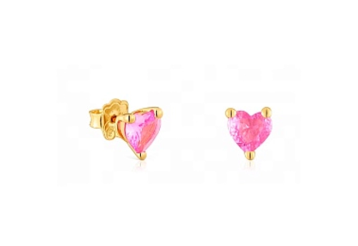 SILVER GOLD PLATED EARR.LGG SAPPHIRE