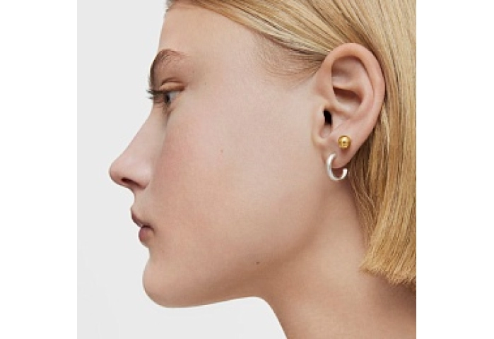 SILVER HOOP EARRINGS SMOOTH 8MM