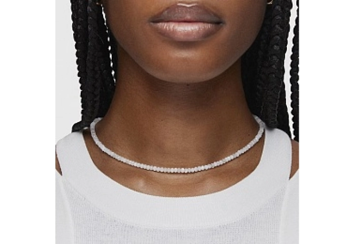 SILVER/STEEL CHOKER MOON STONE 43,5CM