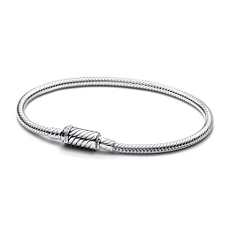 Snake chain sterling silver bracelet with magnetic clasp